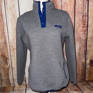 Simply Southern Gray Blue Ribbed Pullover women’s size Small